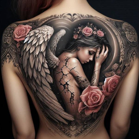 44 Motivating Ideas For Angel Tattoos 15 Angel Back Tattoo 33b9a564 c55a 4918 a214