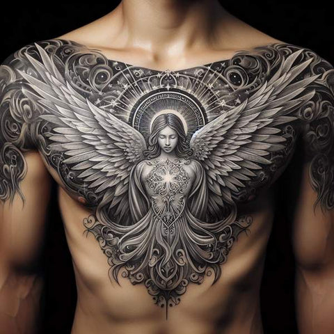 64 Charming Chest Tattoo Ideas For Men 13