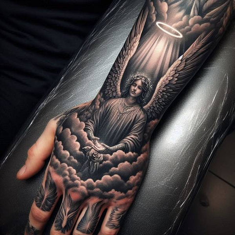 44 Motivating Ideas For Angel Tattoos 26 Angel Hand Tattoo 2b2112f8 ecab 49af 8a6e