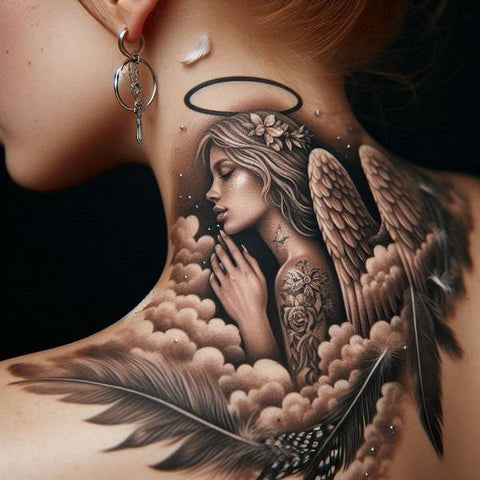 44 Motivating Ideas For Angel Tattoos 12 Angel Neck Tattoo 4745ba2d 84a4 4686 beb6