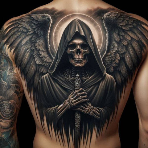 44 Motivating Ideas For Angel Tattoos 6 Angel Of Death Tattoo 1 95651e31 c520 4fdb 9de3