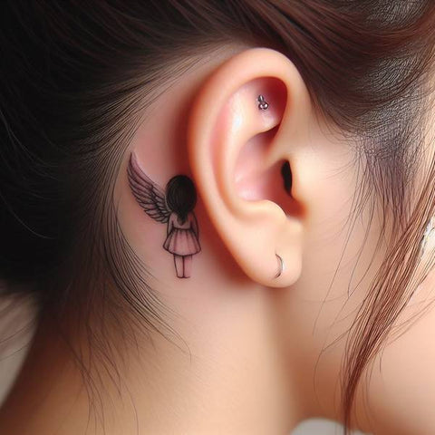 33 Cute Yet Meaningful Tattoos Behind The Ear 16