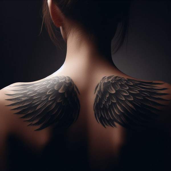 25 Majestic Angel Wing Tattoos: Explore Unique Designs for a Bold and Mystical Look 10 Angel Wing Back Tattoof6af