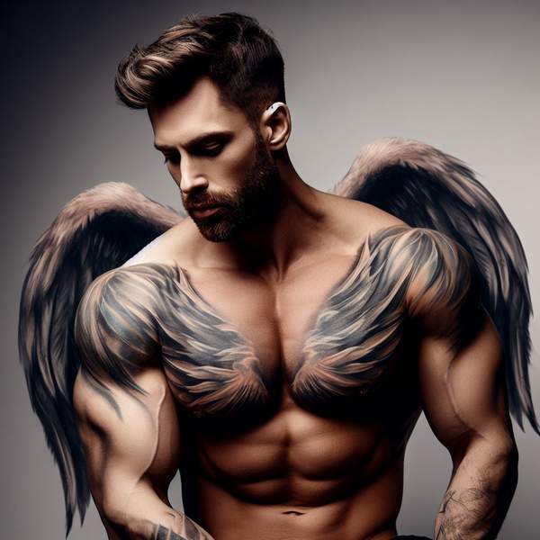 25 Majestic Angel Wing Tattoos: Explore Unique Designs for a Bold and Mystical Look 25 Angel Wing Chest Tattoof8e8