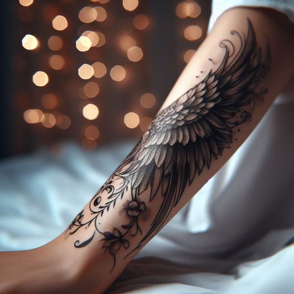 25 Majestic Angel Wing Tattoos: Explore Unique Designs for a Bold and Mystical Look 3 Angel Wing Forearm Tattooc1a4