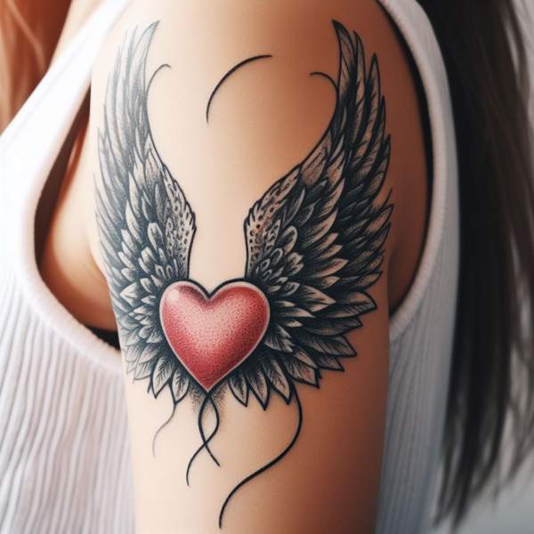 25 Majestic Angel Wing Tattoos: Explore Unique Designs for a Bold and Mystical Look 7 Angel Wing Tattoo on Arme9ea