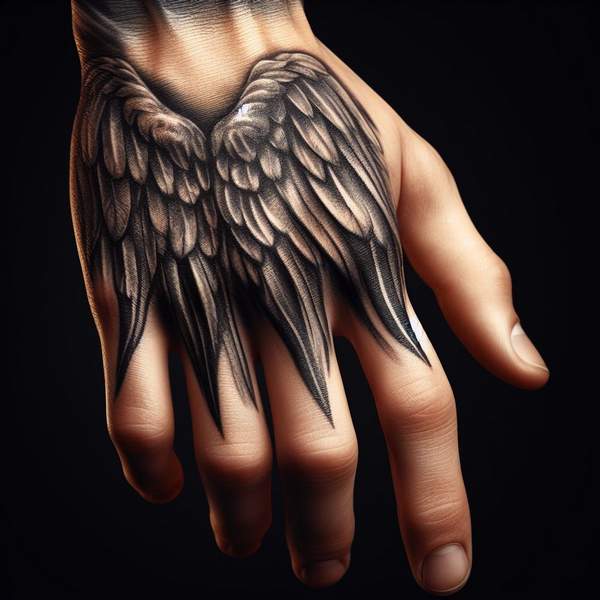 25 Majestic Angel Wing Tattoos: Explore Unique Designs for a Bold and Mystical Look 11 Angel Wing Tattoo on Hand 1b476