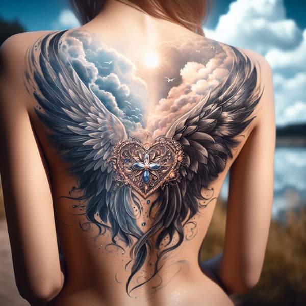 25 Majestic Angel Wing Tattoos: Explore Unique Designs for a Bold and Mystical Look 18 Angel Wing Tattoos For Femalese6d8
