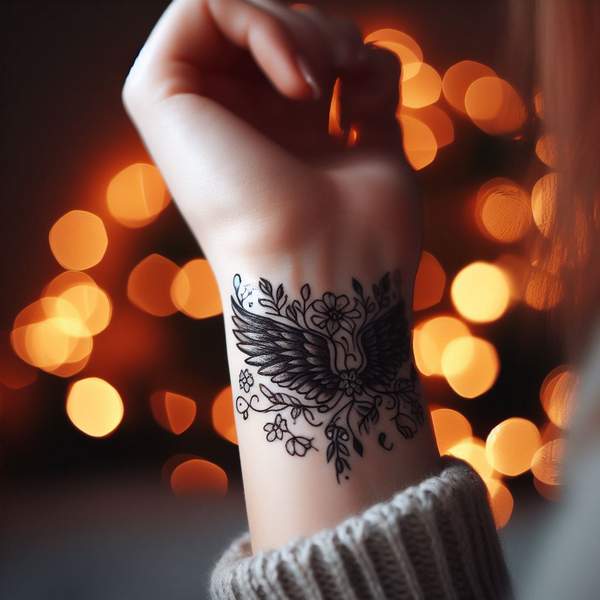 25 Majestic Angel Wing Tattoos: Explore Unique Designs for a Bold and Mystical Look 5 Angel Wing Wrist Tattoo962f