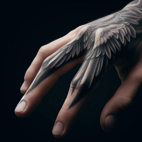 25 Majestic Angel Wing Tattoos: Explore Unique Designs for a Bold and Mystical Look 28 Angel Wings Finger Tattoo 17021