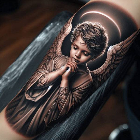 44 Motivating Ideas For Angel Tattoos 14 Baby Angel Tattoo de3c6891 f56d 4fd7 820e