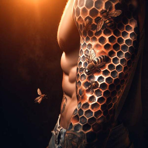 Bee And Honeycomb Tattoo
