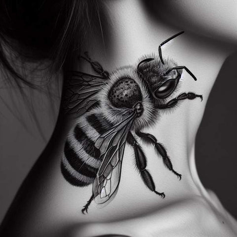 Bee Neck Tattoo
