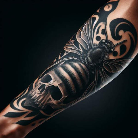 Bee Skull Tattoo