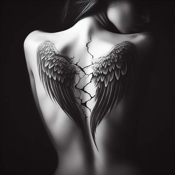 25 Majestic Angel Wing Tattoos: Explore Unique Designs for a Bold and Mystical Look 17 Broken Angel Wings Tattoo 27f71
