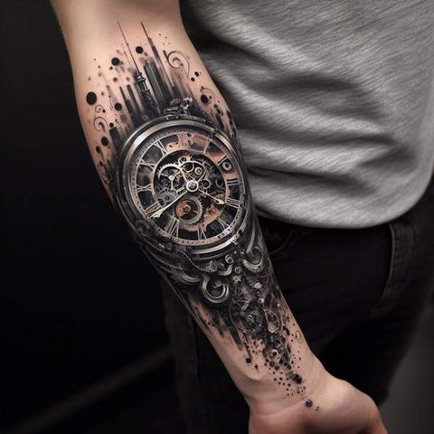 30 Unique Clock Tattoo Ideas with Deep and Multifaceted Meanings 9