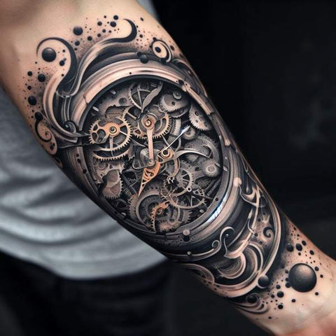 30 Unique Clock Tattoo Ideas with Deep and Multifaceted Meanings 10