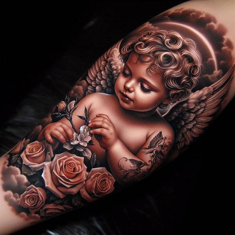 44 Motivating Ideas For Angel Tattoos 20 Cherub Angel Tattoo 1 190a60a1 6626 4c33 8320