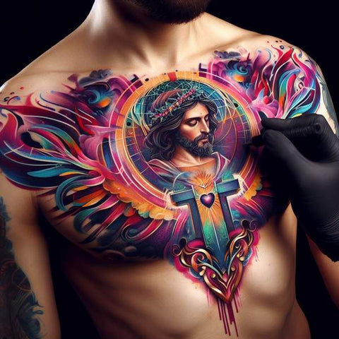 64 Charming Chest Tattoo Ideas For Men 40