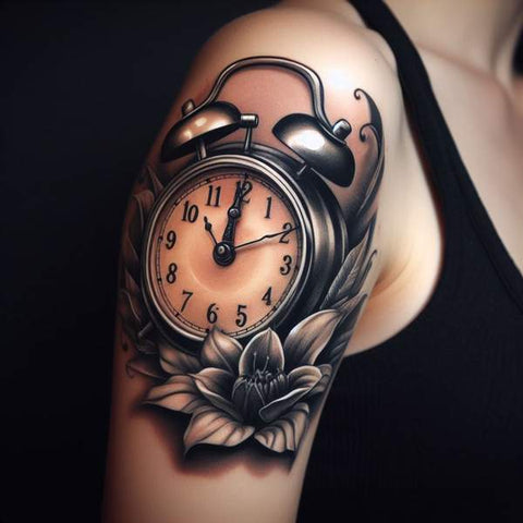 30 Unique Clock Tattoo Ideas with Deep and Multifaceted Meanings 40