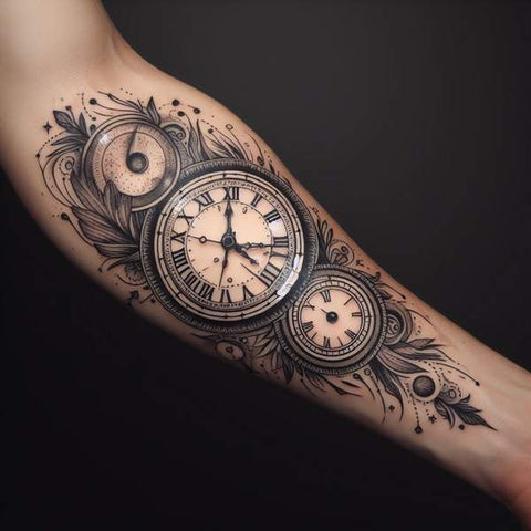 30 Unique Clock Tattoo Ideas with Deep and Multifaceted Meanings 24