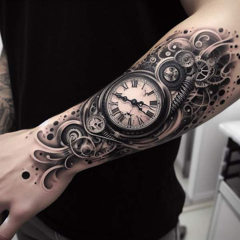 30 Unique Clock Tattoo Ideas with Deep and Multifaceted Meanings 34