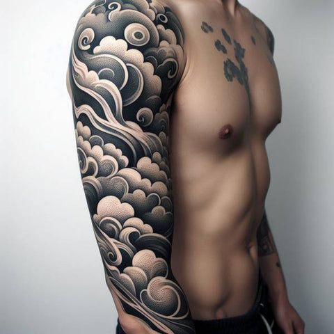 25 Cloud Tattoo Ideas To Fade Away Your Worries 2 Cloud Sleeve Tattoo 5fde8809 3f3c 4adc b4cc