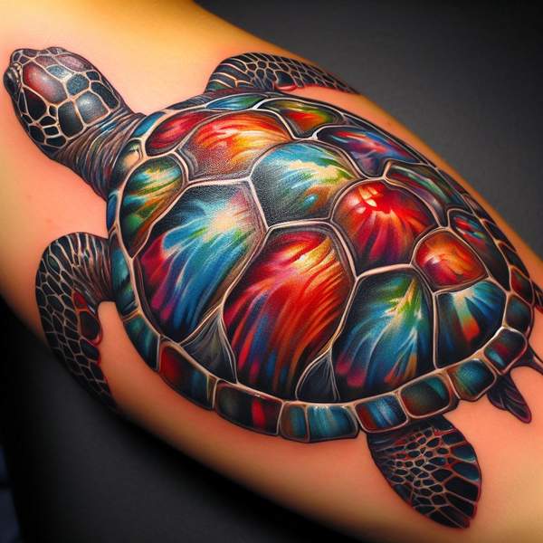 Colorful Sea Turtle Tattoo 27d71