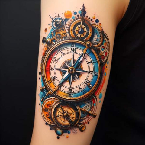 30 Unique Clock Tattoo Ideas with Deep and Multifaceted Meanings 16