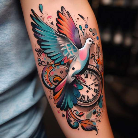 30 Unique Clock Tattoo Ideas with Deep and Multifaceted Meanings 54