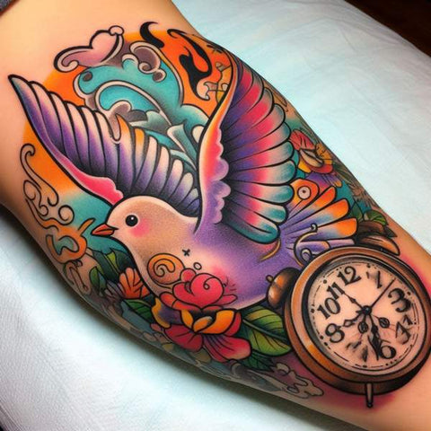 30 Unique Clock Tattoo Ideas with Deep and Multifaceted Meanings 55