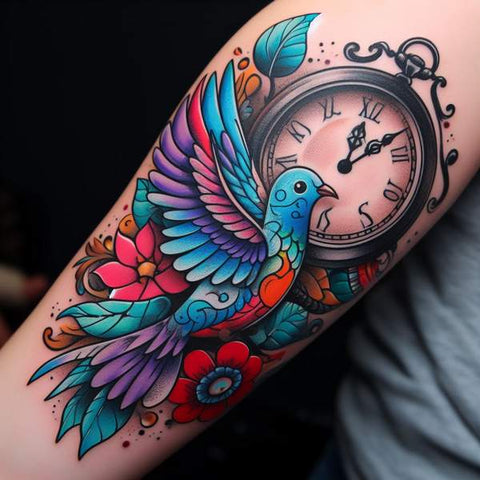30 Unique Clock Tattoo Ideas with Deep and Multifaceted Meanings 56