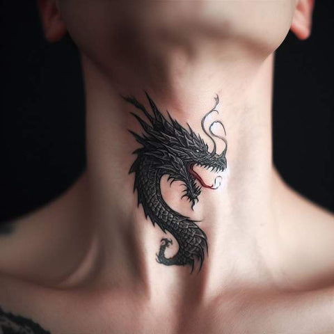 24 Masculine Throat Tattoos For Men 8