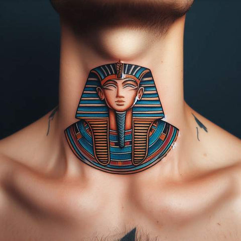24 Masculine Throat Tattoos For Men 10