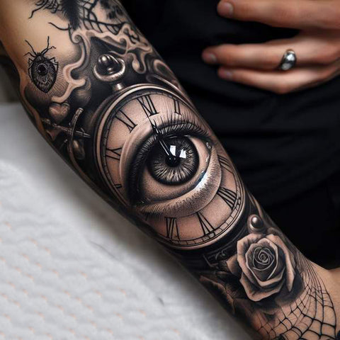 30 Unique Clock Tattoo Ideas with Deep and Multifaceted Meanings 29