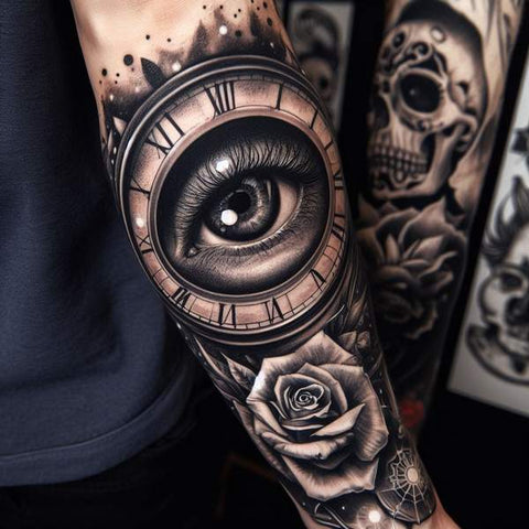 30 Unique Clock Tattoo Ideas with Deep and Multifaceted Meanings 30