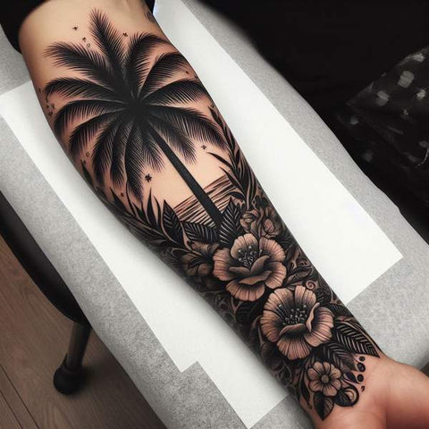 20 Ideas That Complete The World Of Palm Tree Tattoos! 23