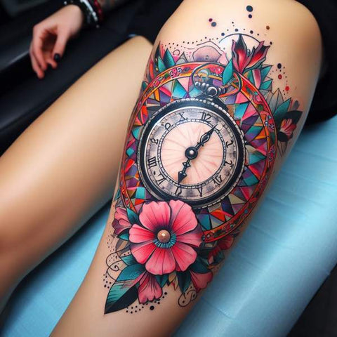 30 Unique Clock Tattoo Ideas with Deep and Multifaceted Meanings 36