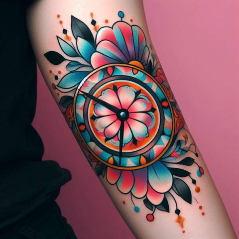 30 Unique Clock Tattoo Ideas with Deep and Multifaceted Meanings 37