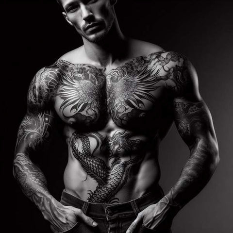 64 Charming Chest Tattoo Ideas For Men 21