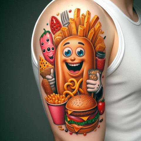 14 Humorous Food Tattoo Ideas and Meanings To Showcase Your Appetite To 17