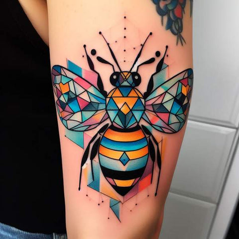 Geometric Bee Tattoo