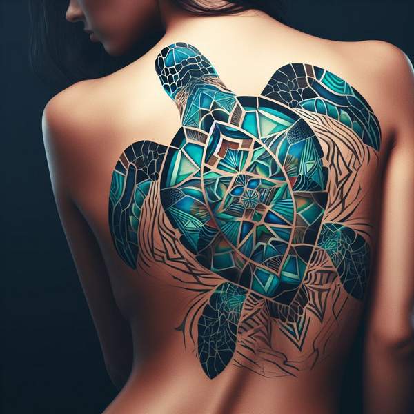 Geometric Turtle Tattoo 13a0d