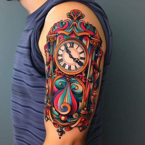 30 Unique Clock Tattoo Ideas with Deep and Multifaceted Meanings 20