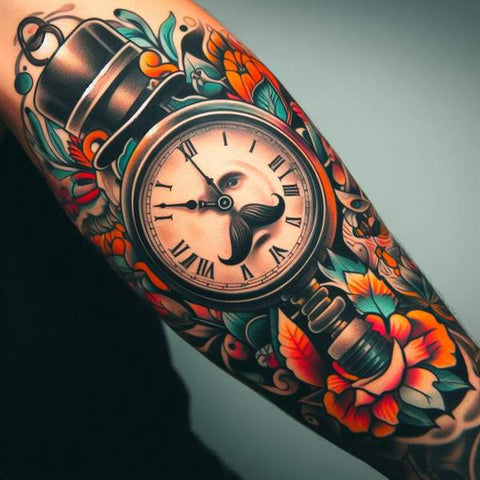30 Unique Clock Tattoo Ideas with Deep and Multifaceted Meanings 21