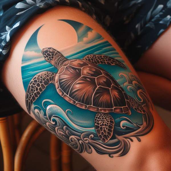 Hawaiian sea turtle tattoo 1af79
