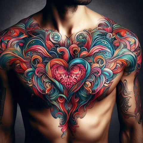 64 Charming Chest Tattoo Ideas For Men 39