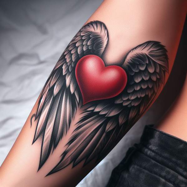 25 Majestic Angel Wing Tattoos: Explore Unique Designs for a Bold and Mystical Look 15 Heart With Angel Wing Tattooc9cc