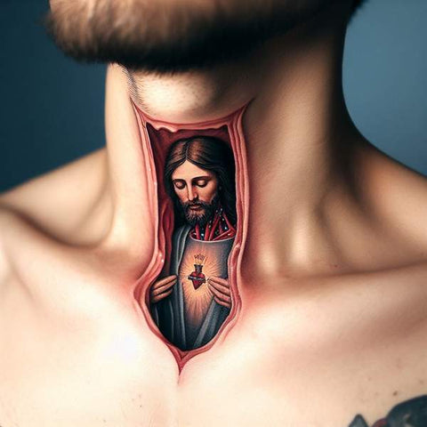24 Masculine Throat Tattoos For Men 24