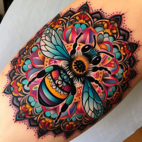 Mandala Bee Tattoo
